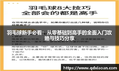 羽毛球新手必看：从零基础到高手的全面入门攻略与技巧分享